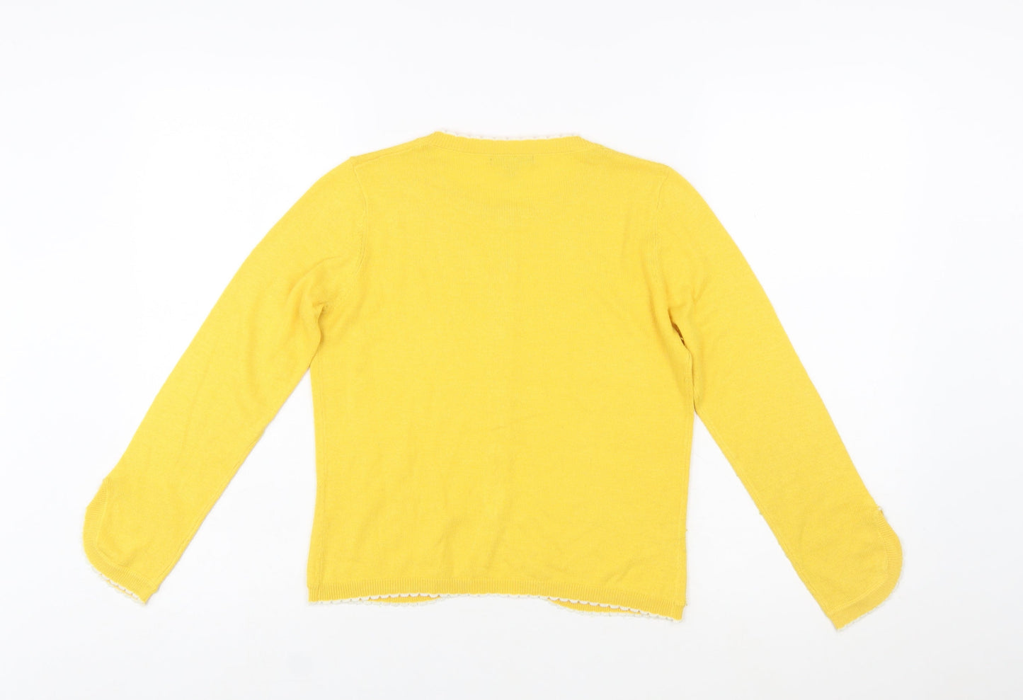Joe Browns Women's Yellow Cardigan Size 8 Crew Neck Knit Jumper