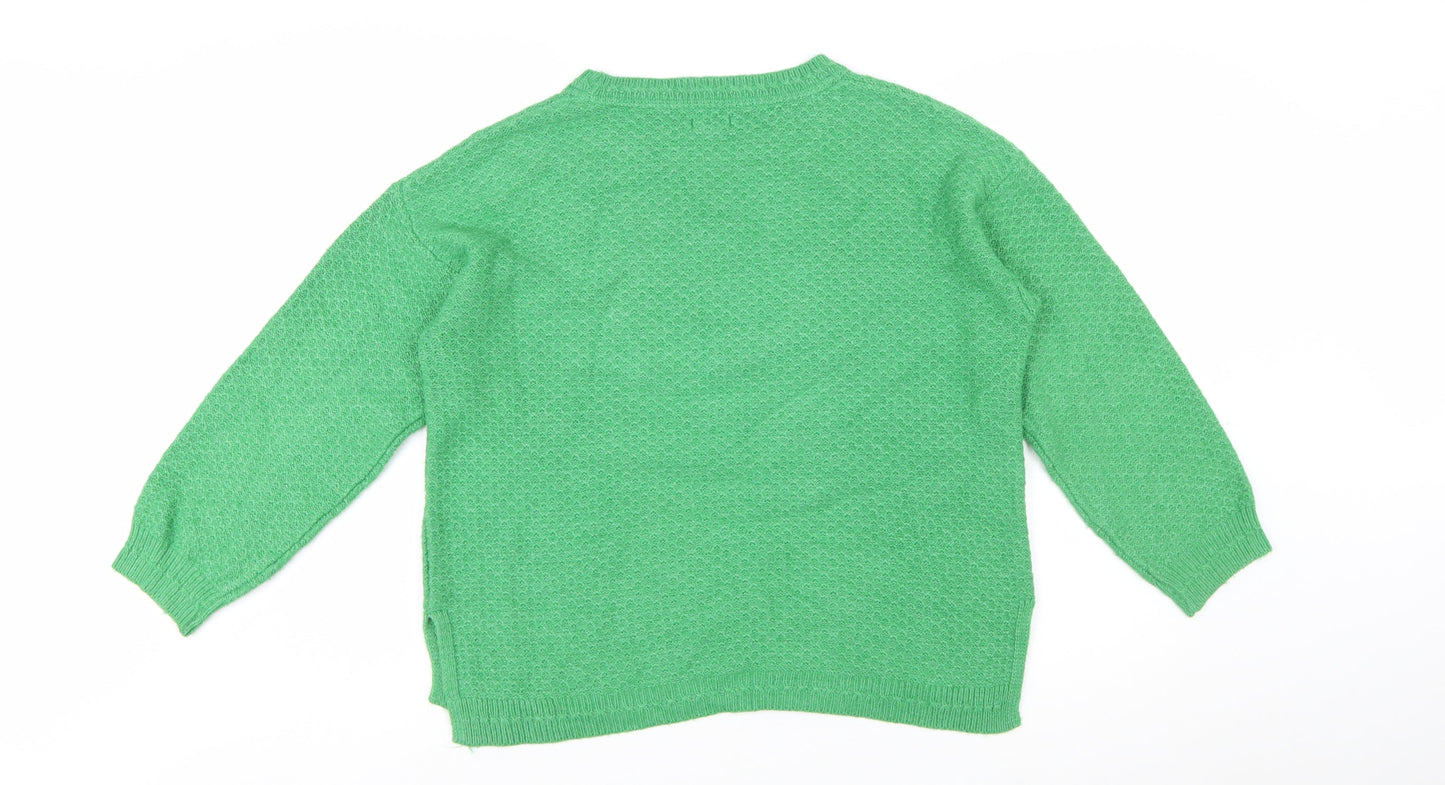 FatFace Women Green Crew Neck Knit Jumper Size 14