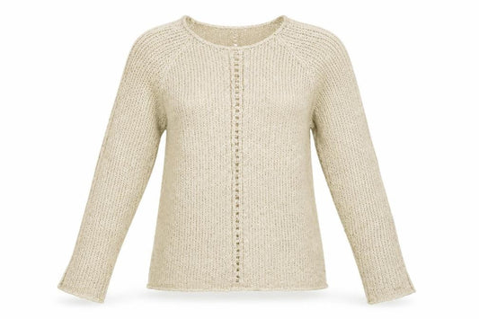 Damart Women Beige Open-Knit Pullover Jumper Size S