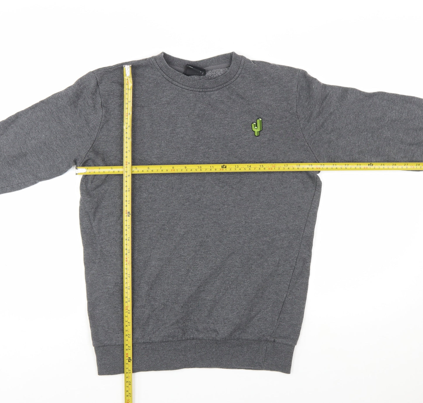 Ayacucho Men’s Grey Pullover Sweatshirt S Embroidered Logo
