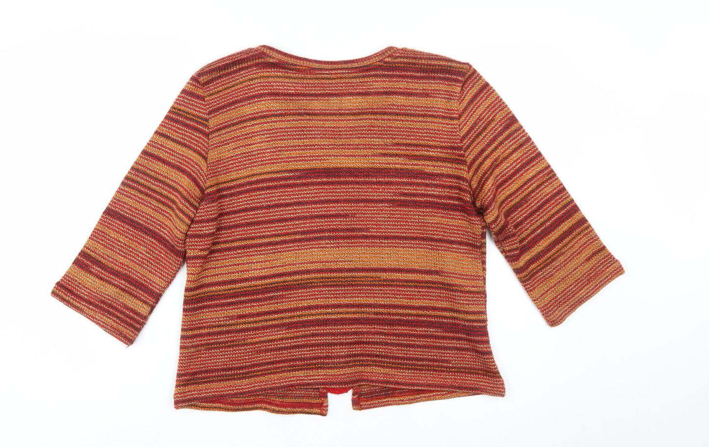 Marks and Spencer Per Una Women's Multicoloured L Striped 3/4 Sleeve Cardigan