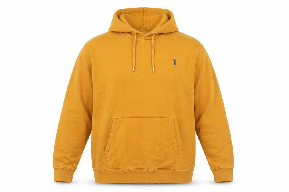 Next Men's Brown 2XL Pullover Hoodie with Logo and Kangaroo Pocket