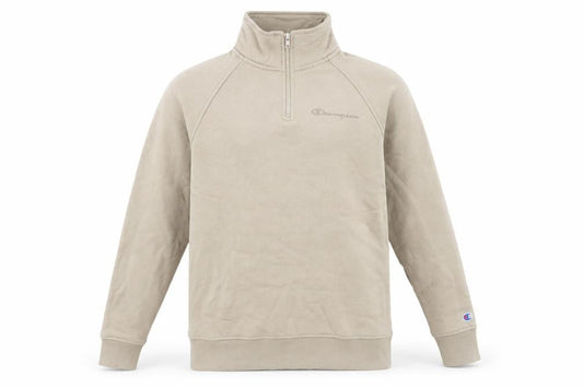 Champion Men Beige 1/4 Zip Pullover Sweatshirt Small Regular Fit