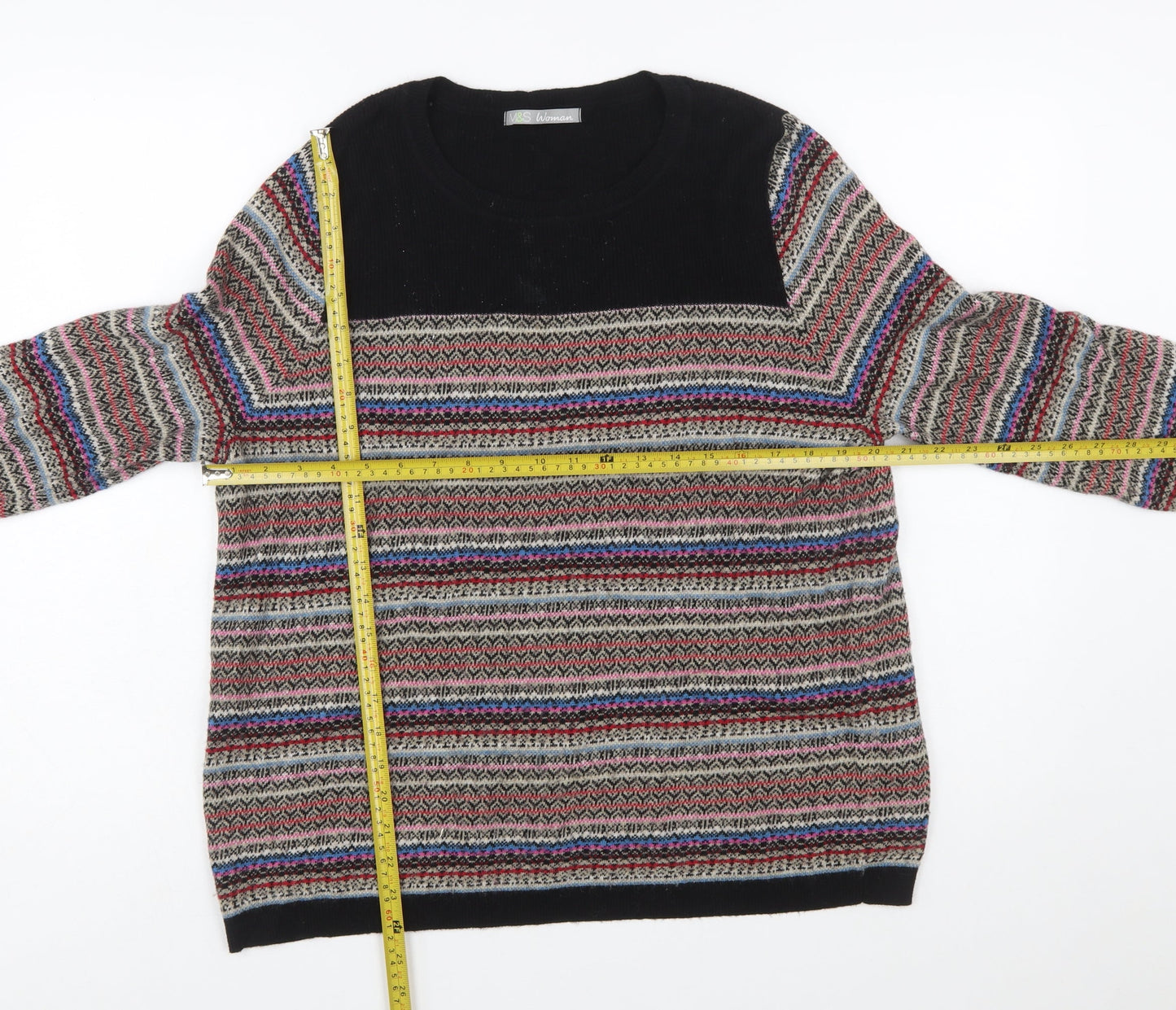 Marks and Spencer Women’s Multicoloured Fair Isle Knit Jumper UK 18