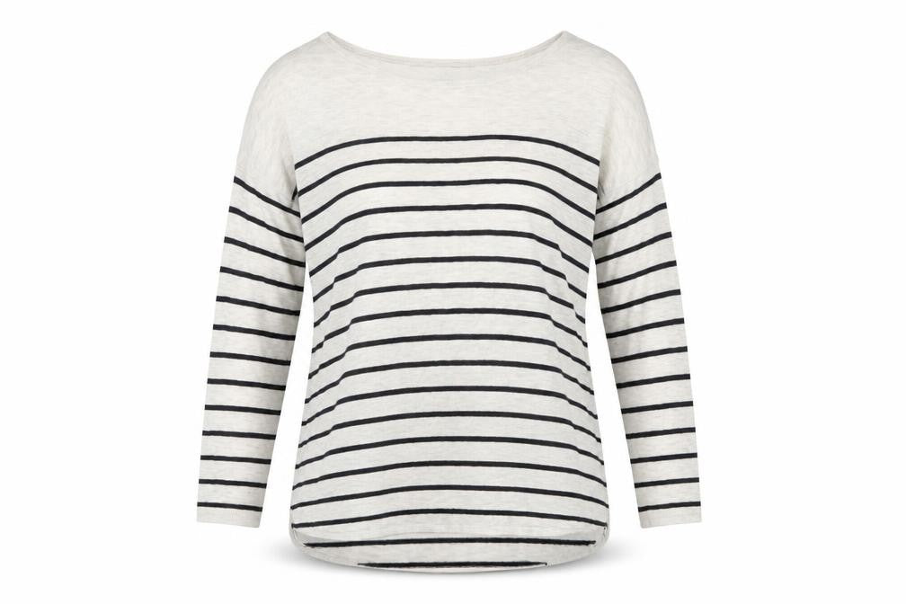 H&M Women’s White Striped Relaxed Pullover Jumper Size 12