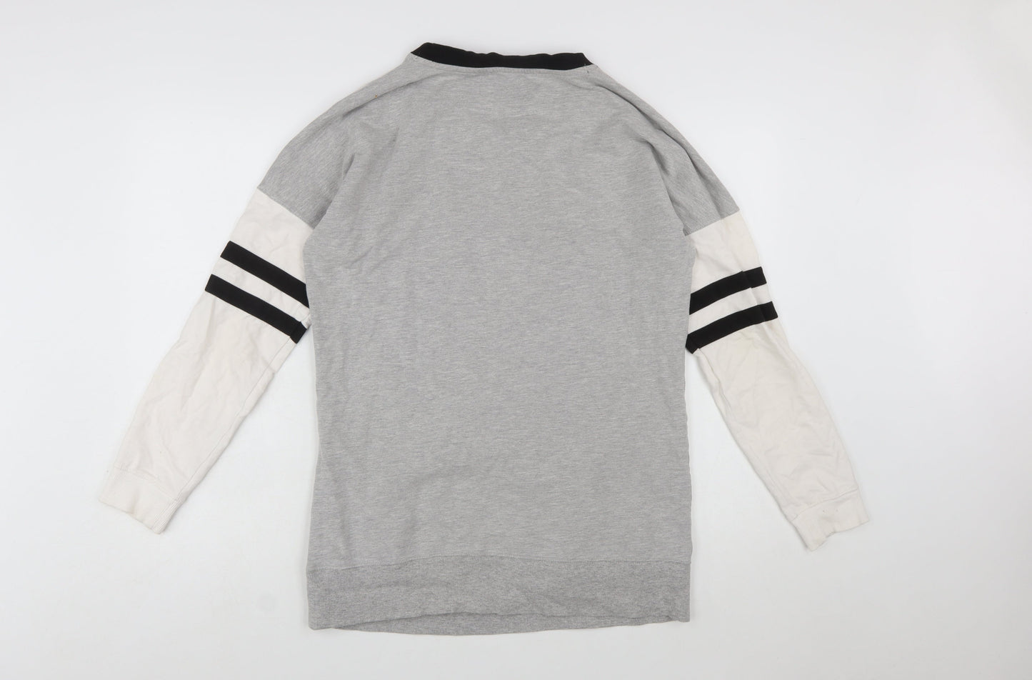 Next Womens Grey Colourblock Long Sleeve Pullover Sweatshirt Size 12