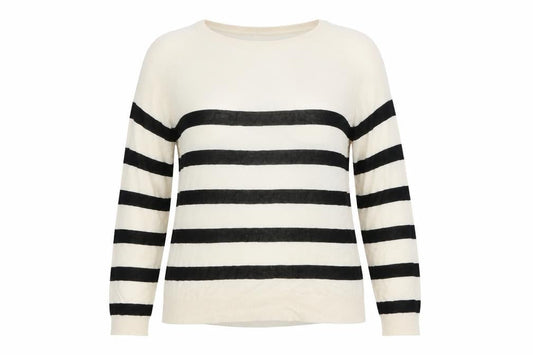 Zara Women Beige Striped Long Sleeve Pullover Jumper Size 12