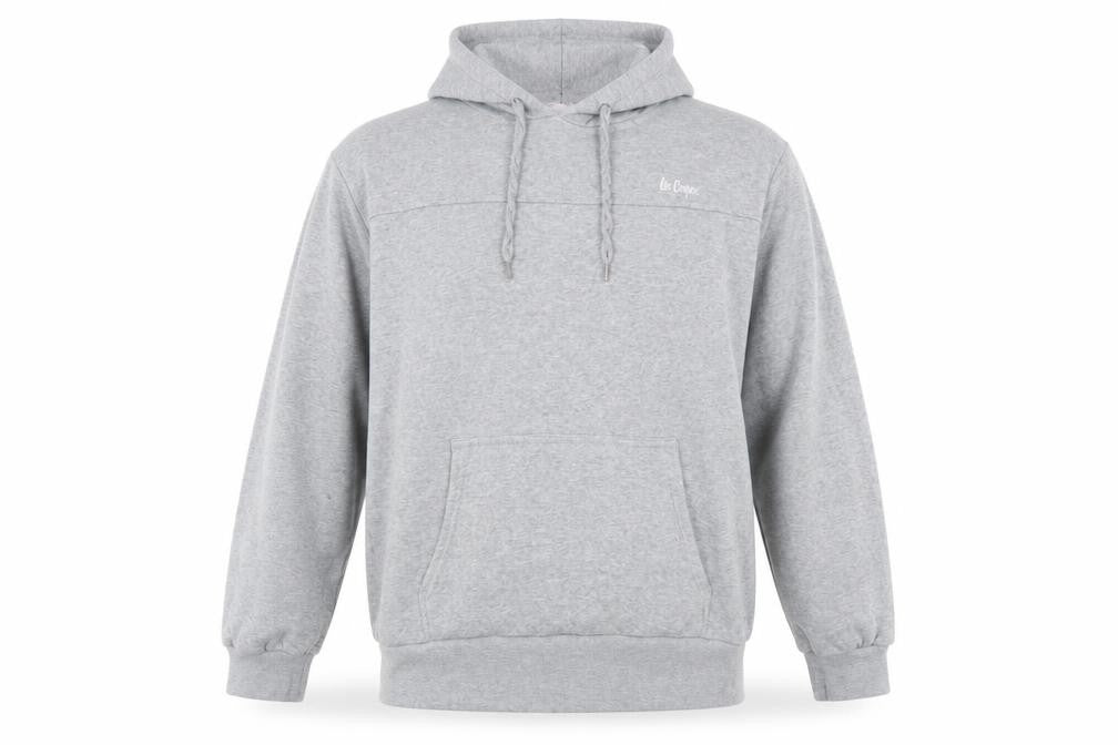 Lee Cooper Mens Grey 2XL Pullover Hoodie with Logo