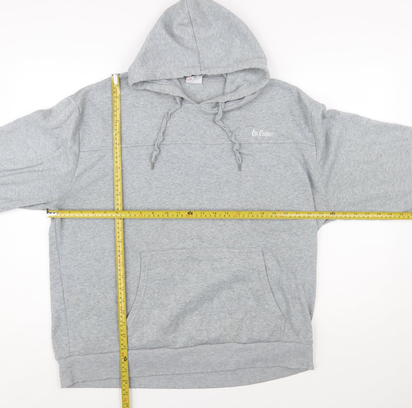 Lee Cooper Mens Grey 2XL Pullover Hoodie with Logo