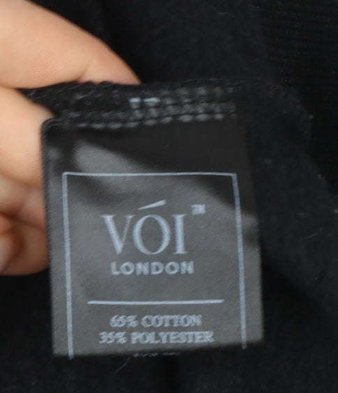 Voi London Men's Black 2XL Full Zip Hoodie with Logo and Pockets