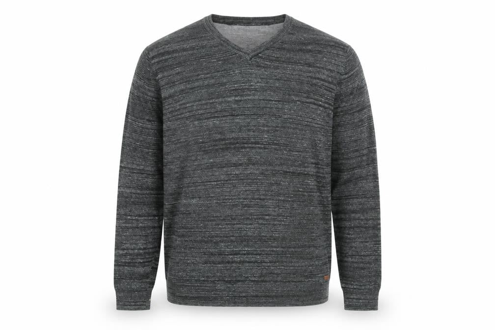 RJR.John Rocha Men's Grey Cotton V-Neck Pullover Jumper Size L
