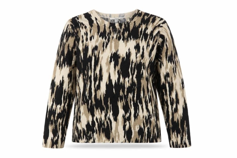 Marks & Spencer Women Beige Animal Print Acrylic Jumper Size 16