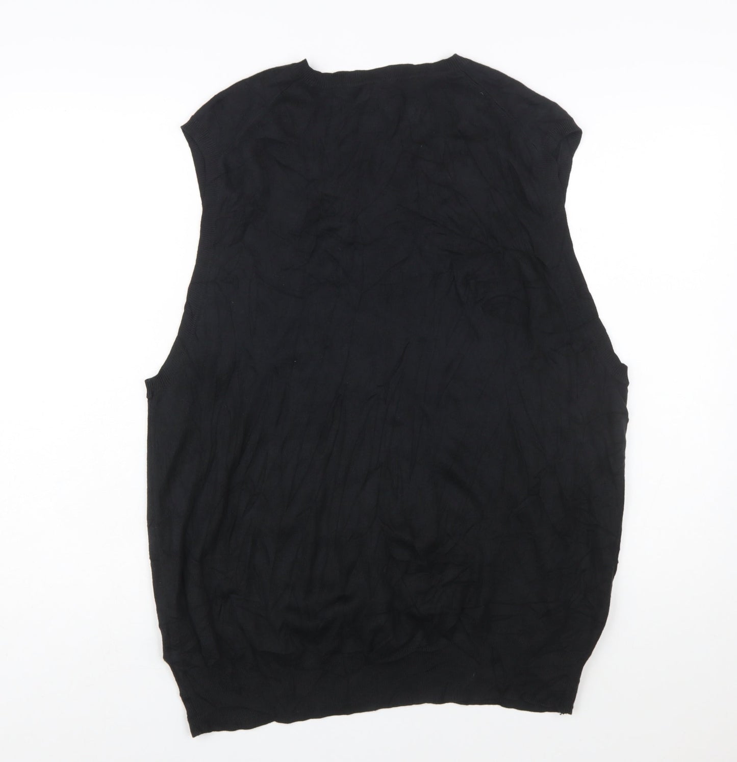 Ralph Lauren Men's Black 2XL Cotton V-Neck Sleeveless Jumper Vest