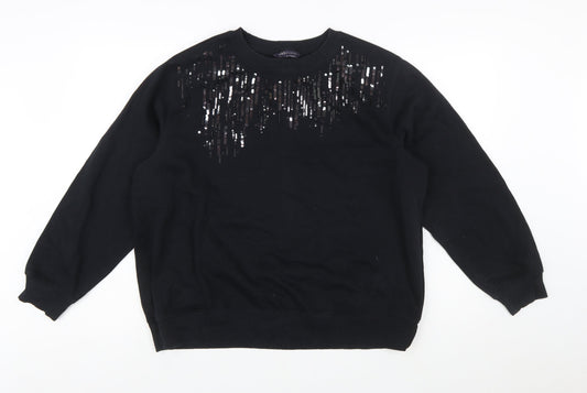 Marks and Spencer Women's Black Sequin Sweatshirt UK16