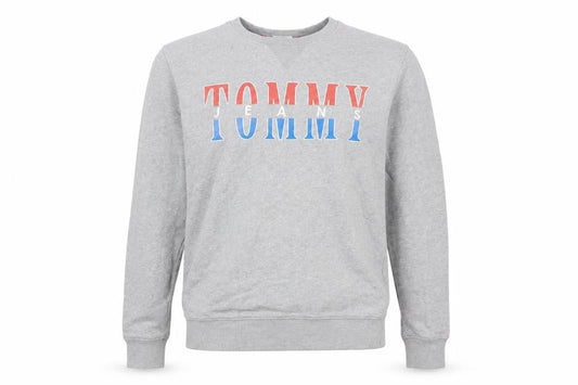 Tommy Jeans Men's Grey Logo Sweatshirt L Regular Fit Pullover