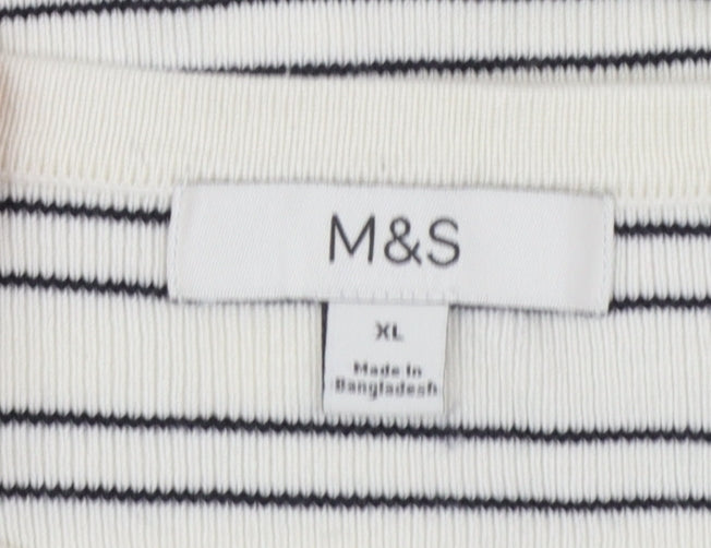 Marks and Spencer Women’s Ivory Striped Knit Cardigan XL