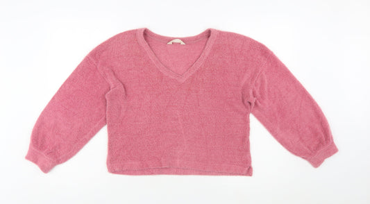 Marks and Spencer Women’s Pink V-Neck Pullover Sweater XS