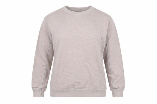 Fat Face Women Beige Small Pullover Sweatshirt Crew Neck Cotton