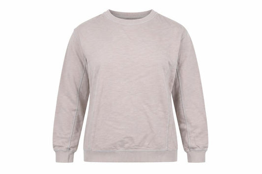 FatFace Women Beige Small Pullover Sweatshirt Crew Neck Cotton