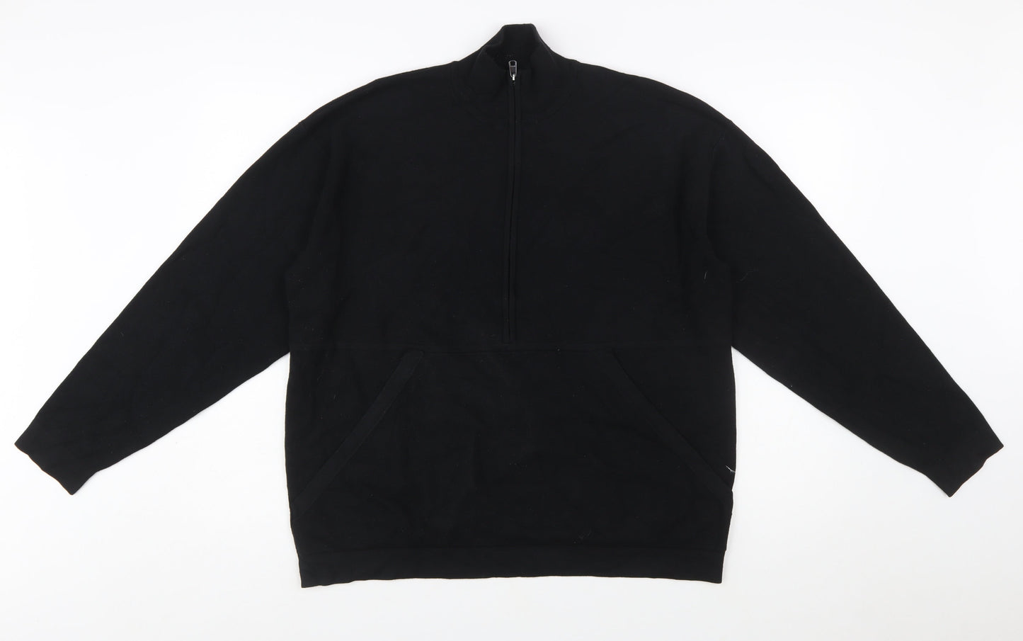 Marks and Spencer Men’s Black Half Zip Knit Jumper Size M Regular