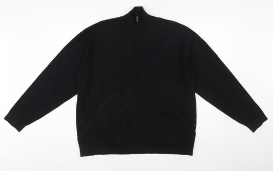 Marks and Spencer Men’s Black Half Zip Knit Jumper Size M Regular
