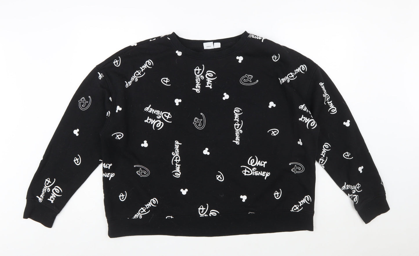 Disney Women’s Black Walt Disney Logo Sweatshirt XL Casual Pullover