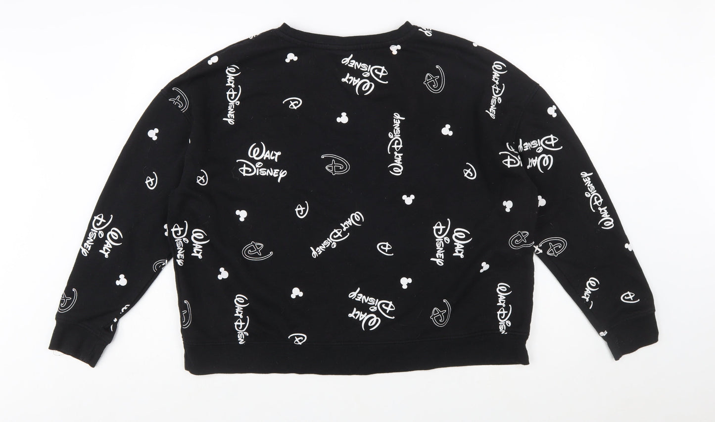 Disney Women’s Black Walt Disney Logo Sweatshirt XL Casual Pullover