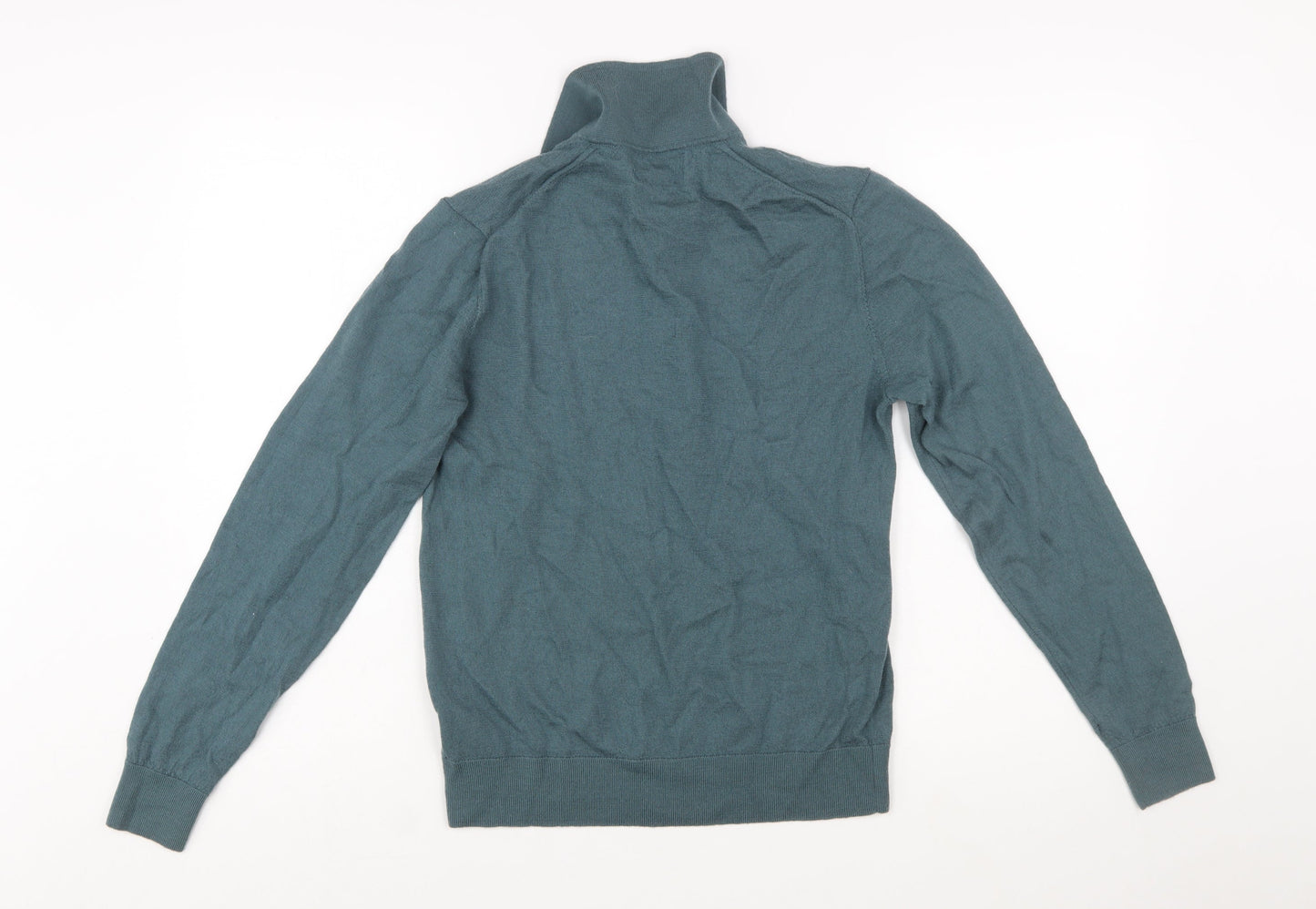 Marks and Spencer Autograph Men's Green Merino Wool Henley Jumper Size S