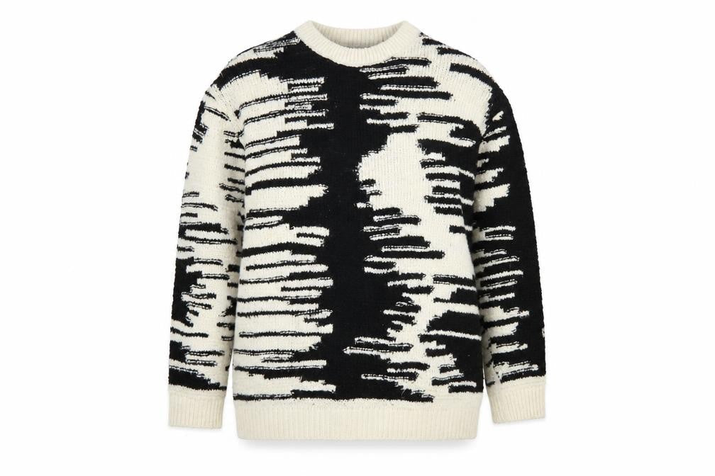 Zara Women’s Black & Beige Chunky Knit Pullover Jumper Size 12