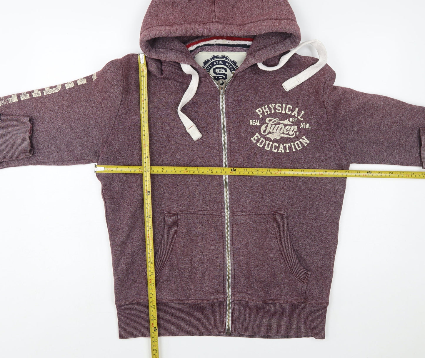 Superdry Men's Purple Full Zip Hoodie L Sports College Style