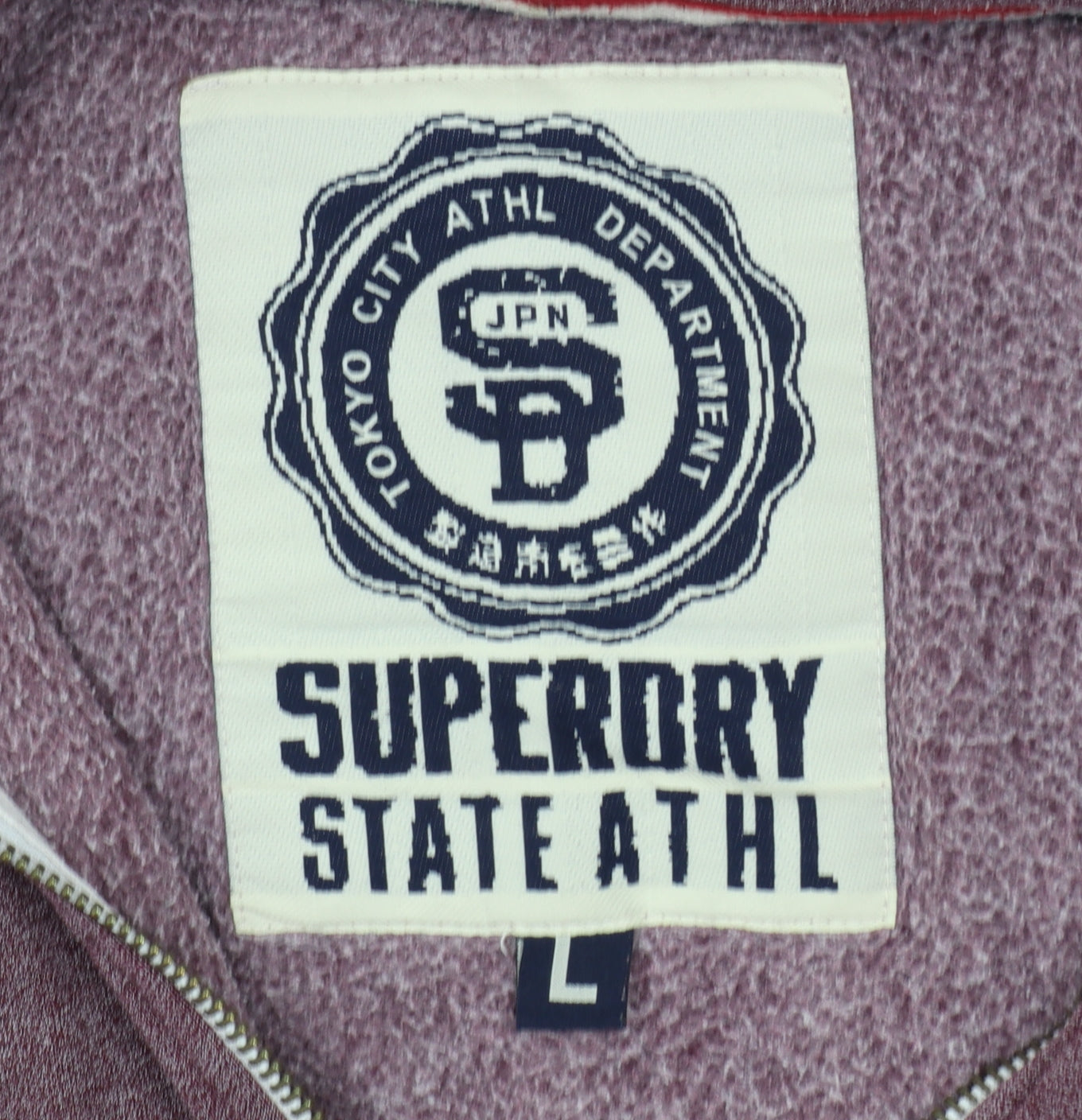 Superdry Men's Purple Full Zip Hoodie L Sports College Style