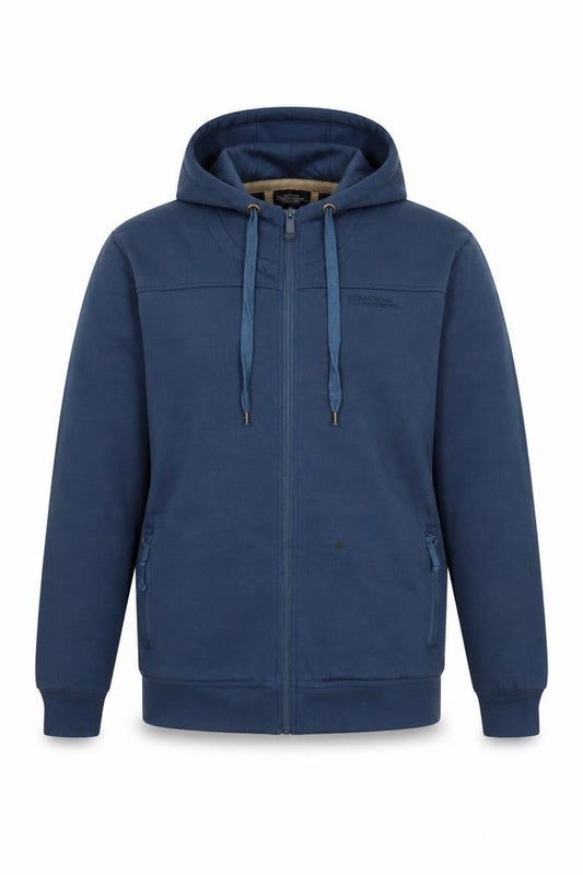 Mountain Warehouse Men’s Blue Full Zip Fleece Lined Hoodie Size L