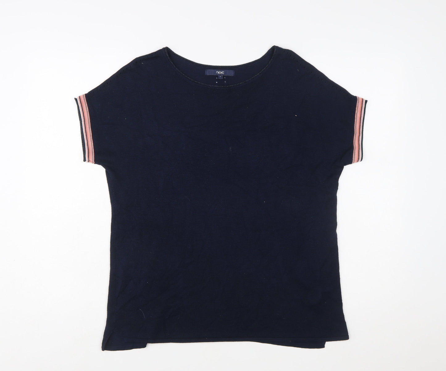 Next Women Blue Short Sleeve Knit Pullover Jumper Size 12