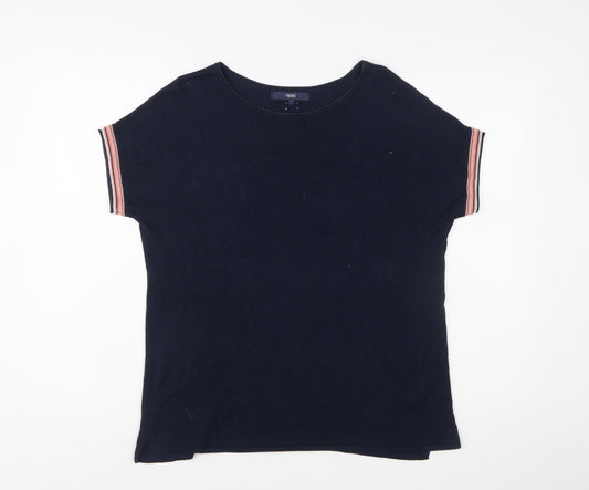 Next Women Blue Short Sleeve Knit Pullover Jumper Size 12