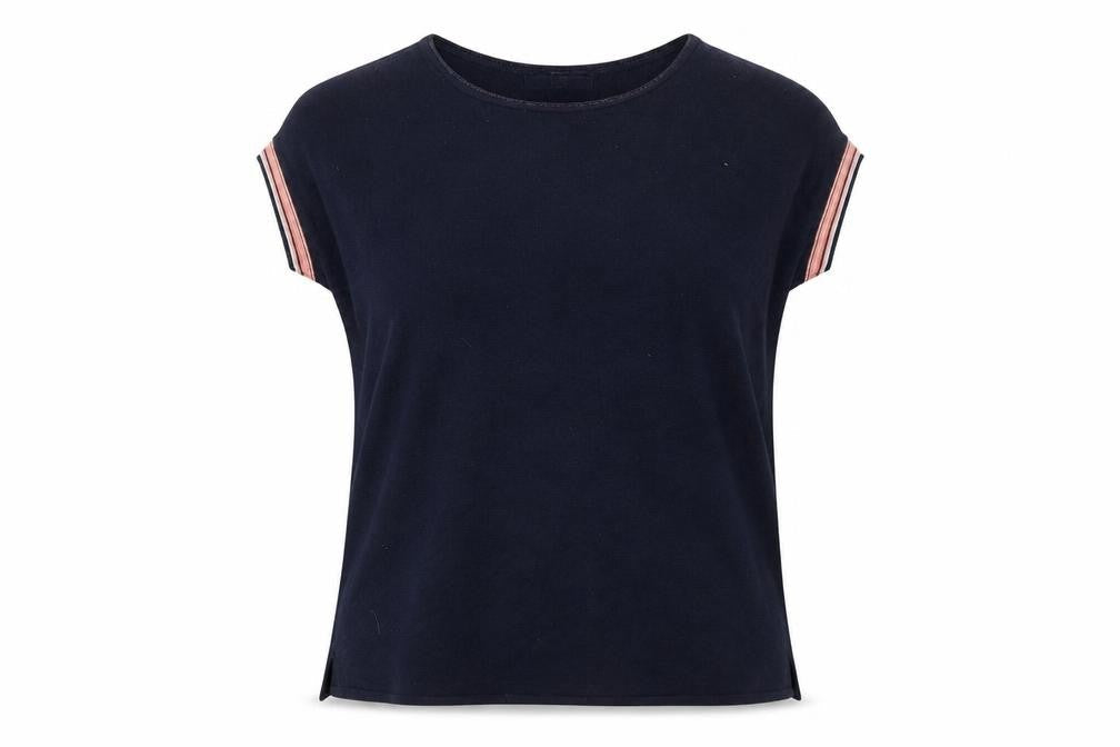 Next Women Blue Short Sleeve Knit Pullover Jumper Size 12