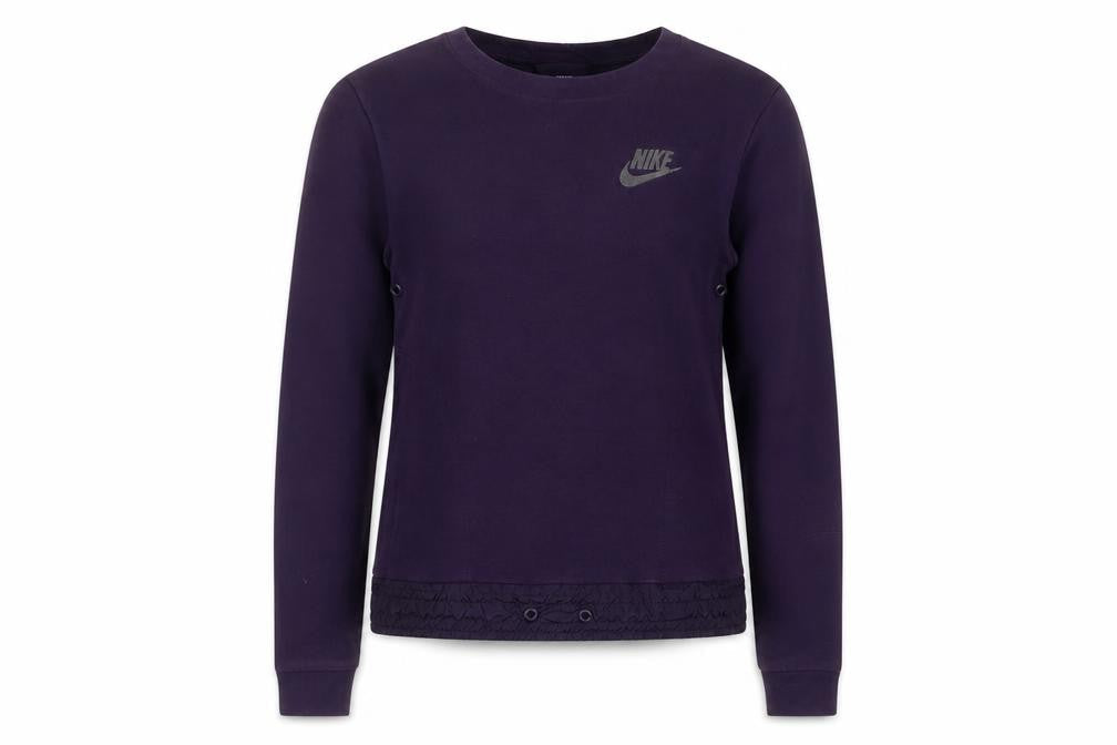 Nike Womens Purple Crew Neck Long Sleeve Pullover Sweatshirt Size S