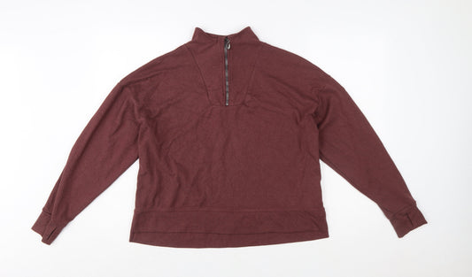 Trespass Womens Burgundy 1/4 Zip Pullover Sweatshirt UK14 L