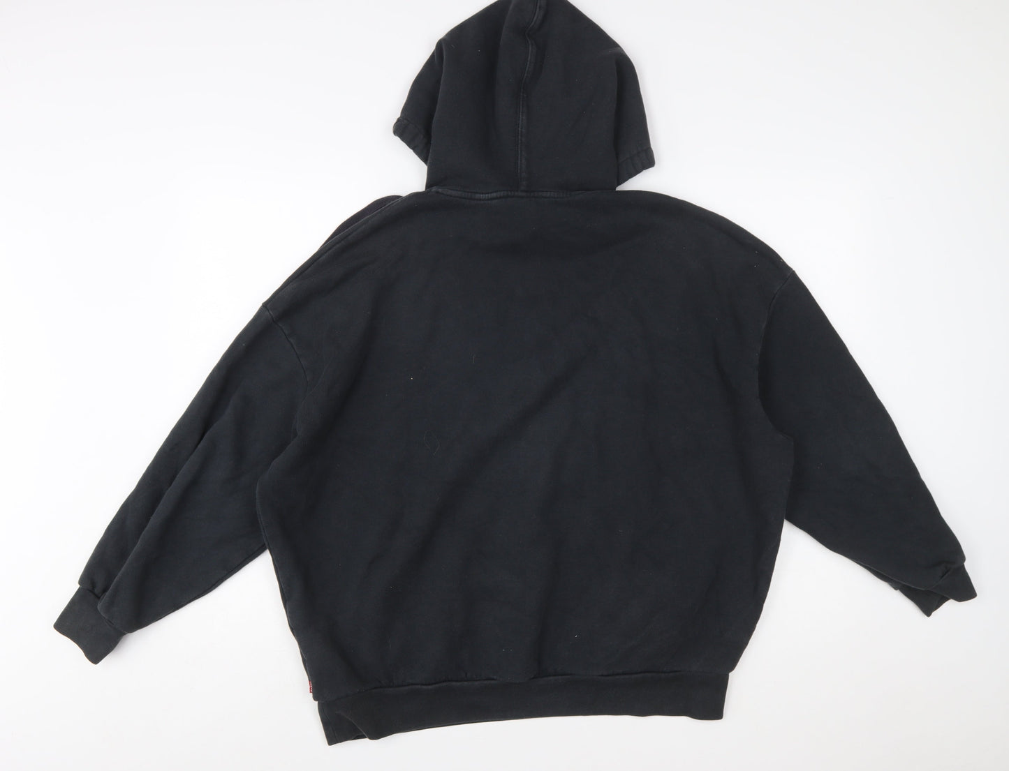 Levi's Womens Black Small Pullover Logo Hoodie Cotton Blend