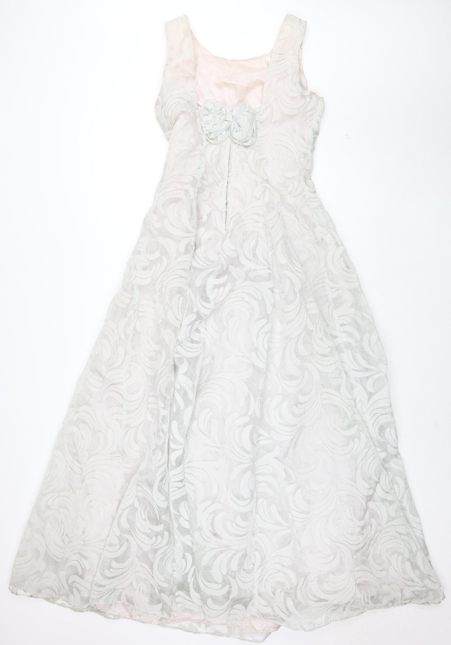 Aspeed Womens Ivory Floral Jacquard Long Ball Gown Dress Size 8