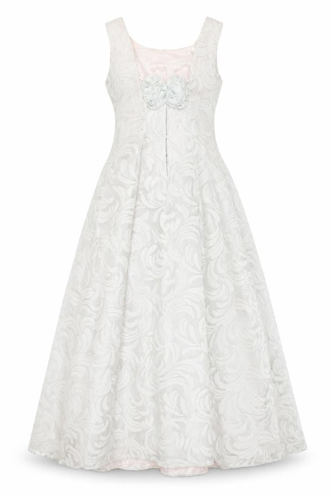 Aspeed Womens Ivory Floral Jacquard Long Ball Gown Dress Size 8