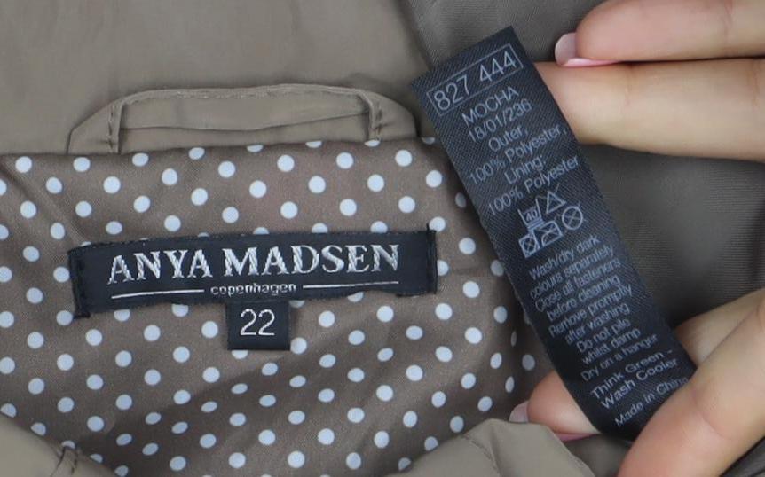 Anya Madsen Women’s Brown Size 22 Collared Lightweight Anorak Jacket