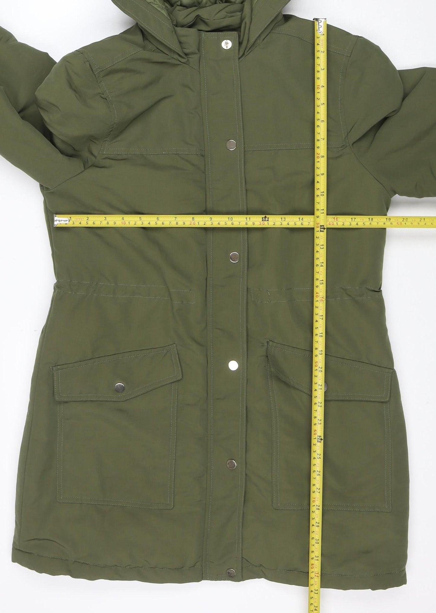 Dorothy Perkins Women Green Size 12 Hooded Parka Coat