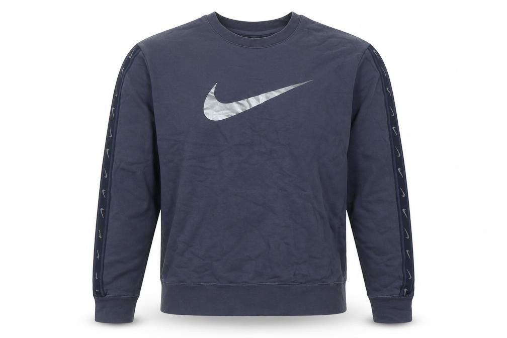Nike Men’s Blue Crew Neck Logo Pullover Sweatshirt Size M