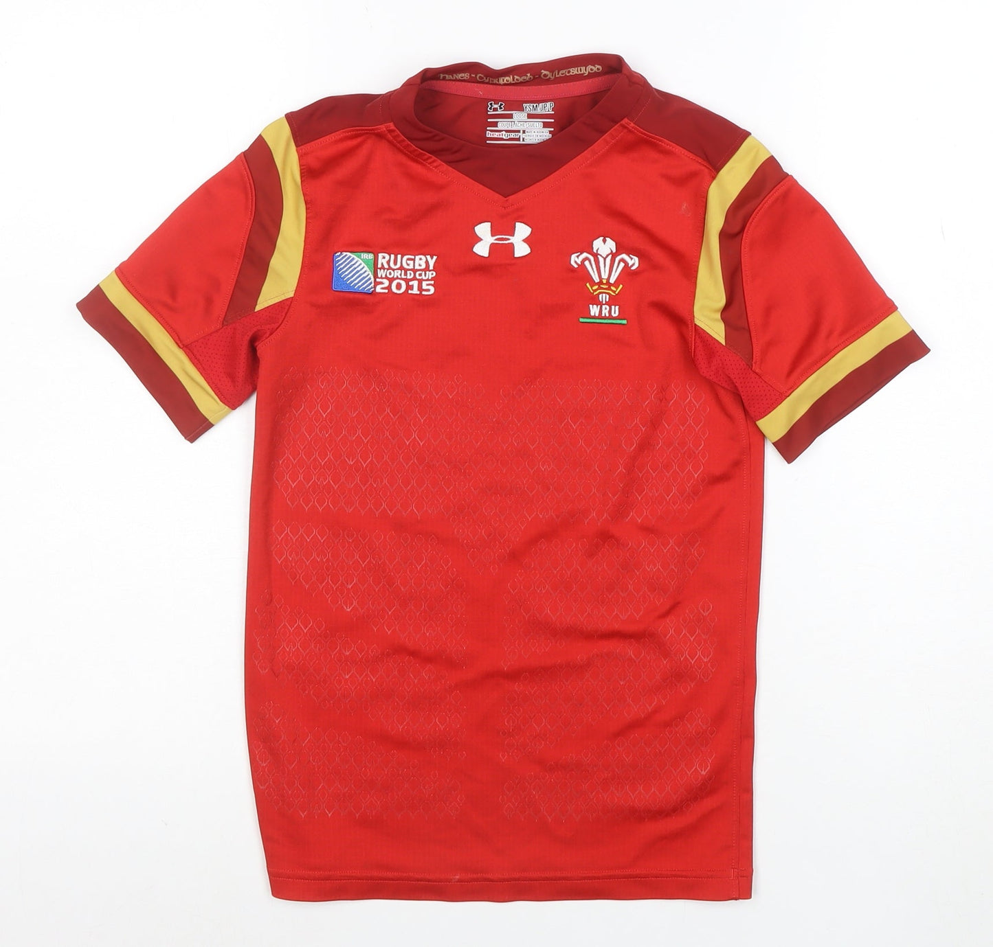 Under Armour Boys Red Rugby World Cup 2015 Wales Jersey XS