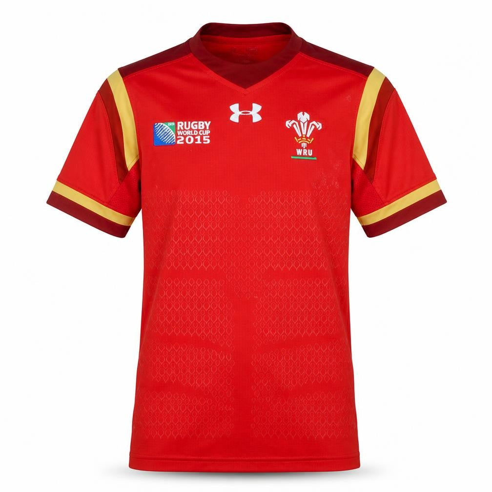 Under Armour Boys Red Rugby World Cup 2015 Wales Jersey XS