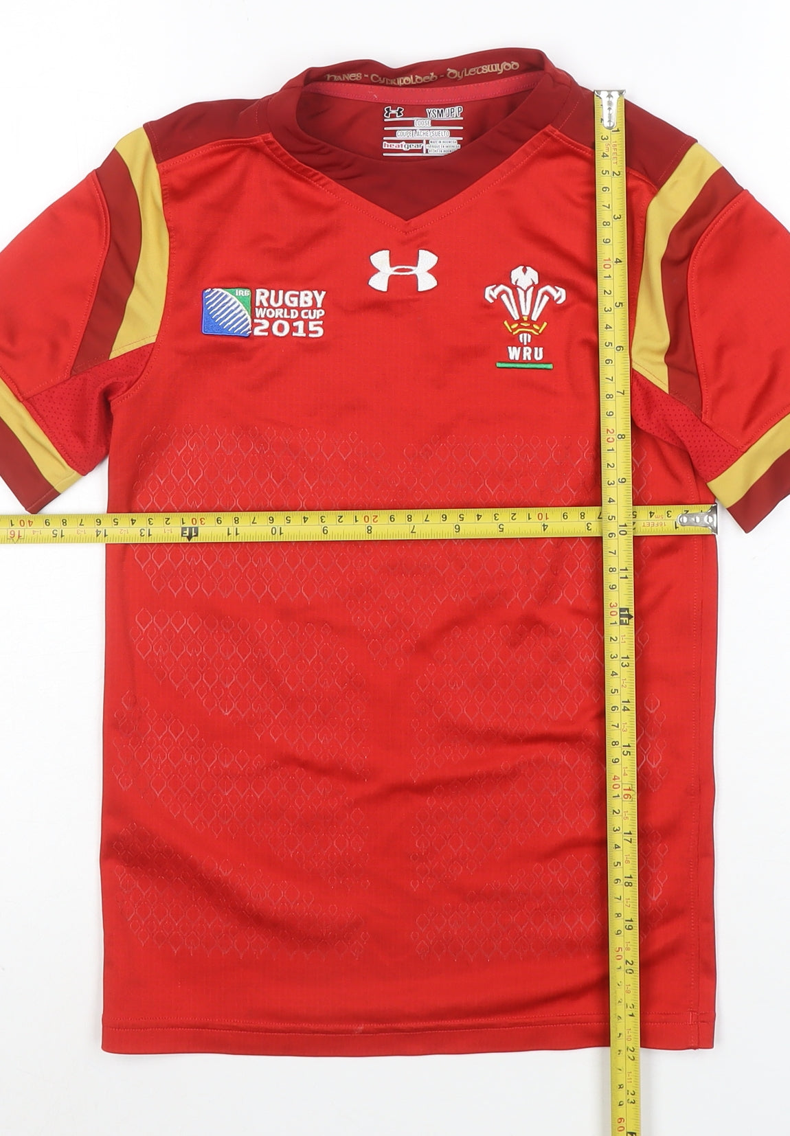 Under Armour Boys Red Rugby World Cup 2015 Wales Jersey XS