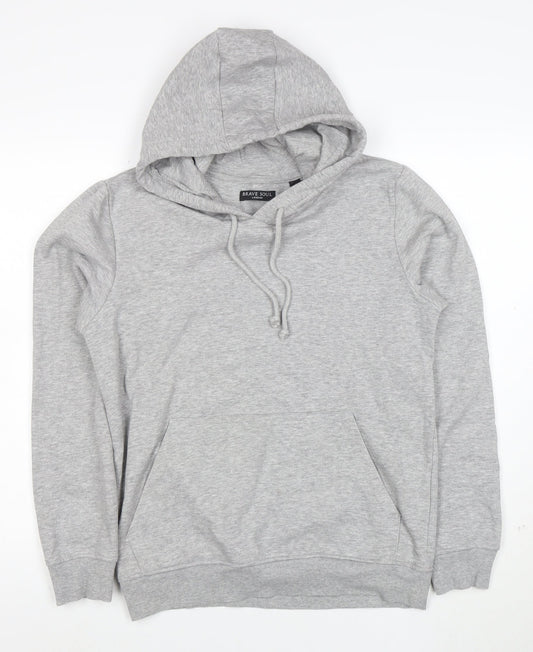 Brave Soul Men’s Grey Pullover Hoodie Size S Regular Fit