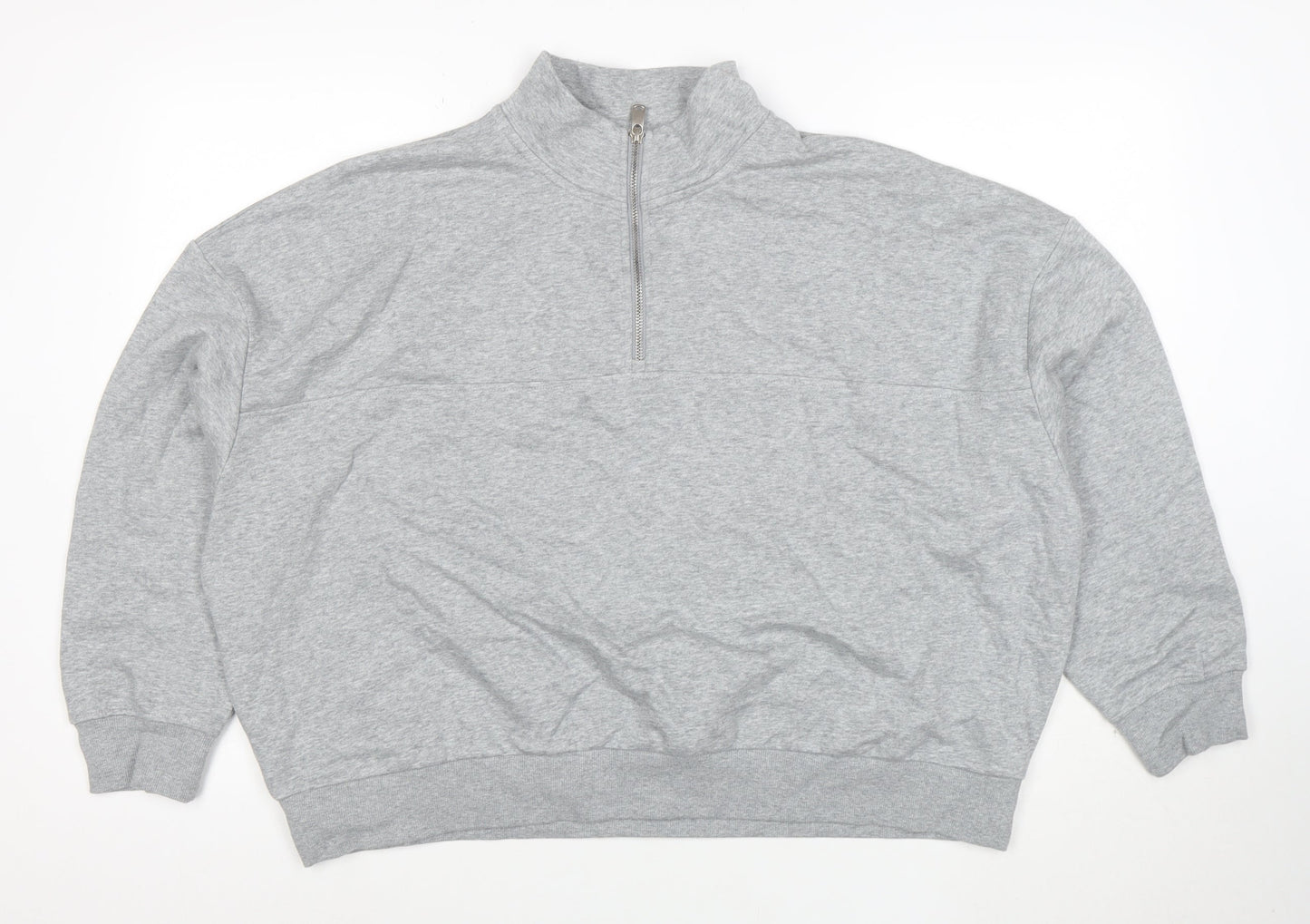 Marks and Spencer Women Grey XL 1/2 Zip Pullover Sweatshirt