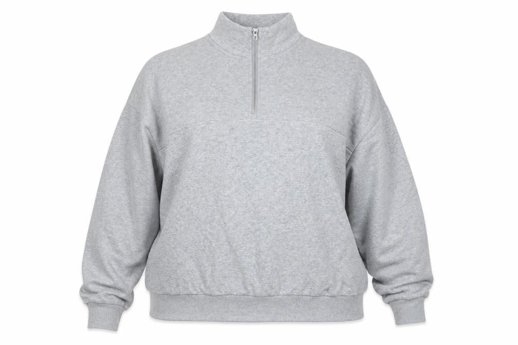 Marks & Spencer Women Grey XL 1/2 Zip Pullover Sweatshirt