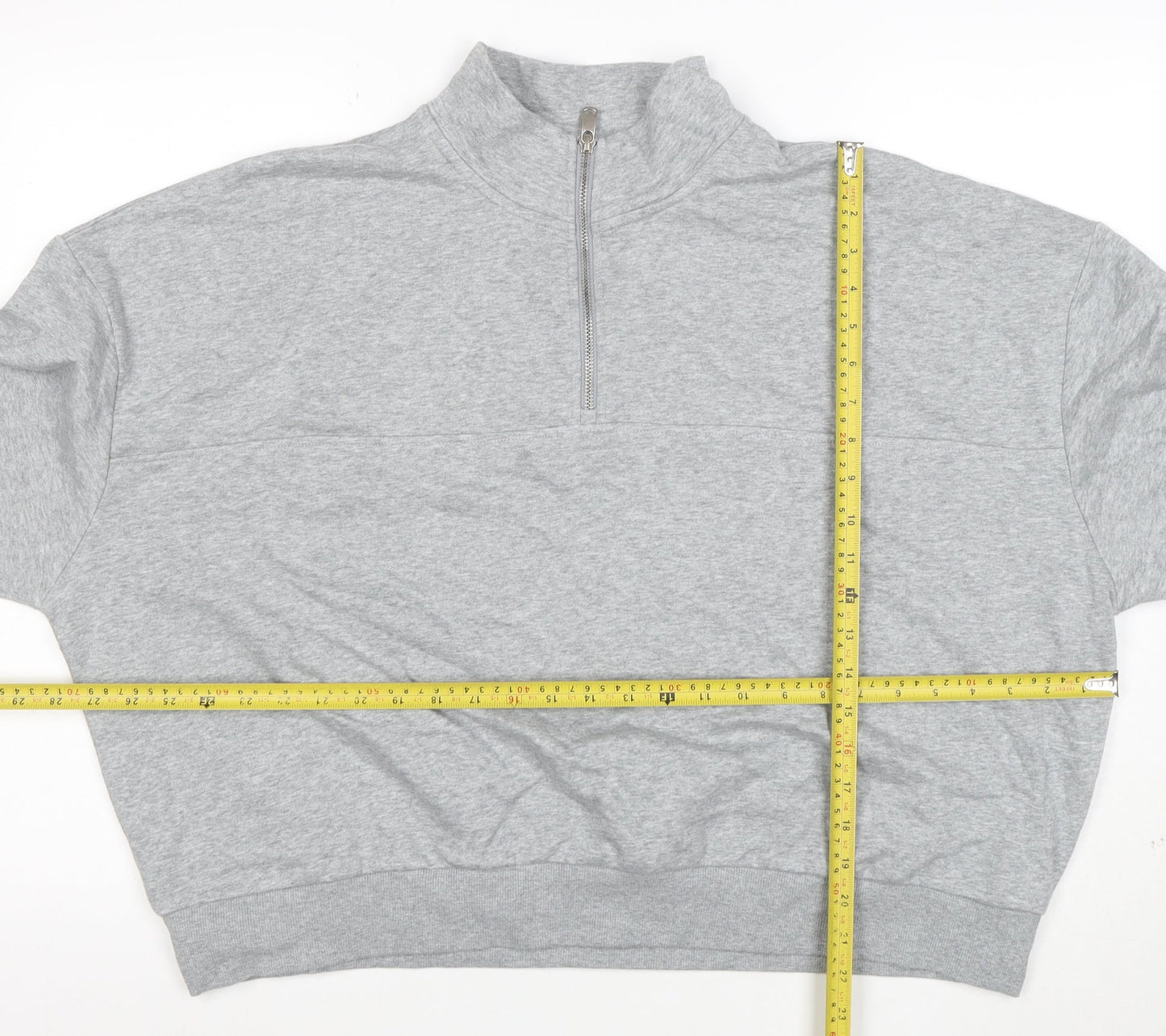 Marks and Spencer Women Grey XL 1/2 Zip Pullover Sweatshirt